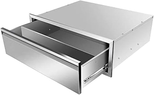 Outdoor Kitchen Drawers, Flush Mount Triple Access BBQ Drawers With Stainless Steel Handle, BBQ Island For BBQ Island Patio Grill Station,Single Drawer