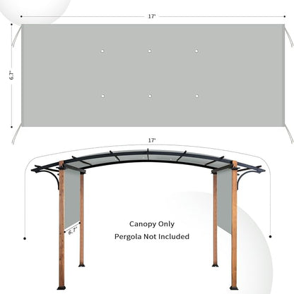 Pergola Shade Cover Replacement, 17 x 6.8 Ft, Adjustable Sliding Design - Image 2