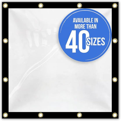 Covers & all Clear Tarps Made of Waterproof & Tear Resistant Vinyl Coated PVC Material, 18 oz, 560 GSM 20 mil Tarpaulin (7' H x 10' W Feet)
