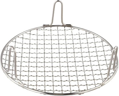 Stainless Steel BBQ Grill Grid with Legs, Round Grid Cooking Net, Even Heating for Outdoor Camping and Home Barbecue(20cm)
