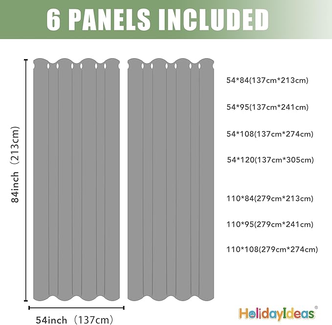 Outdoor Curtains for Patio Waterproof 6 Pcs 54x84 Inch Sage Green | Outsides - Image 7