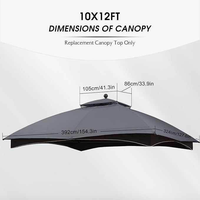 MASTERCANOPY 10x12 ft Replacement Canopy Top - Image 2