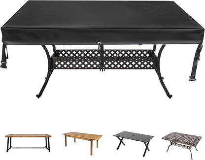 TOHONFOO Rectangular Patio Table Cover - Waterproof Anti-UV Outdoor Table Cover - Outdoor Patio Furniture Cover 90" L x 40" W x 6" H