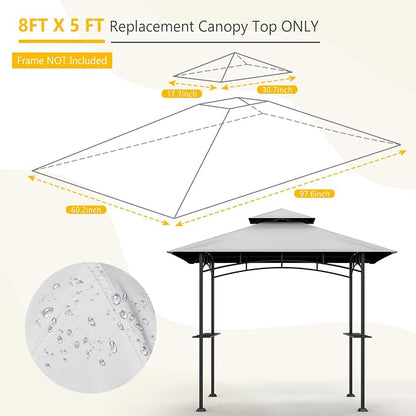 Grill Gazebo Canopy Replacement, 5 x 8 Ft, UV Resistant, Water Resistant - Image 2