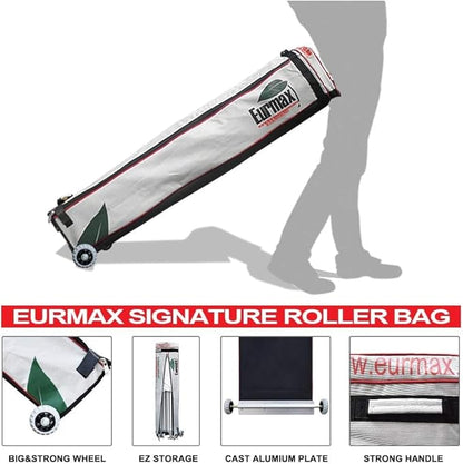 Eurmax USA 10'x15' Pop Up Canopy Tent Commercial Instant Canopies with Heavy Duty Roller Bag,Bonus 4 Sand Weights Bags (Stripe Red)