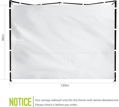 Instant Canopy Sidewalls for 10x10 Pop Up Canopy Tent, 300D Waterproof Material for Outdoor Events, Vendor Booths, and Privacy (Sidewalls Only, Canopy Not Included)(White, 10x10ft-3pcs)