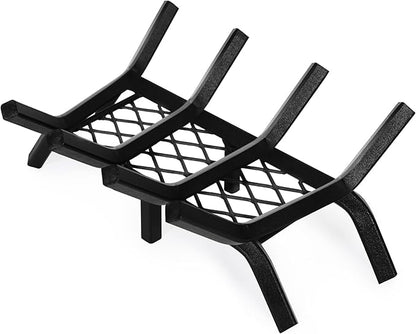 Fireplace Grate 17 "Heavy Duty with Ember Retainer, 1/2” Bar Fire Log Grate for Inside Fireplace, Fireplace Assectories, Chimney Hearth Wood Stove Burning Rack Holder,Wood Stove Grate for Outdoor