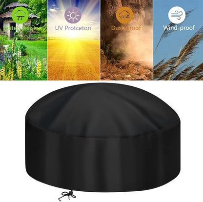 50 Inch Fire Pit Cover for 48-50 in Round Fire Pit, Heavy Duty 300D Oxford Fabric Waterproof Dustproof Fire Bowl Cover All-Season Protection 50" Dia x 24" H
