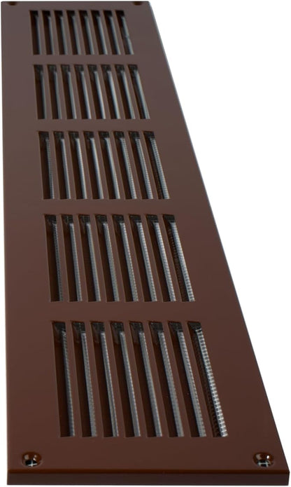 Repa Market Air Vent Cover 20x4 Inch (Outer Dimensions) Brown Galvanized Steel Louvered Grill Cover with Mesh Screen/Wall or Ceiling Vent/HVAC Register for Indoor and Outdoor Ventilation