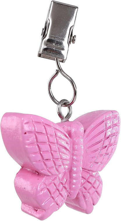 TwoFish Home Set of 4 Pink Butterfly Tablecloth Weights Clips Pink Butterfly Handicraft Tablecloth Clamps Pack of 4