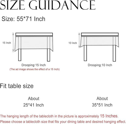 ISAENNE Designer Provence Floral Small Rectangular Tablecloth,Linen Colorful Washable Indoor Table Cloth,Durable Decor Tablecloths for Dining Thanksgiving Kitchen Christmas,55"*71"-Ratina