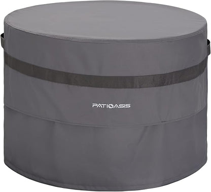 Waterproof Fire Pit Cover Round 40''d x 24''h Grey UV-Resistant Ripproof Outdoor Furniture Covers for Round Propane Fire Pit