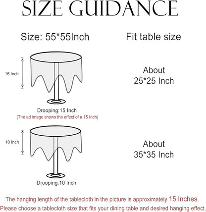 Designer Floral Linen Small Round Tablecloth,Vintage William Morris Soft and Durable Table Cloth,Decorative Table Cover for Kitchen,Dining,Thanksgiving,Christmas,Diameter 55"-Athea