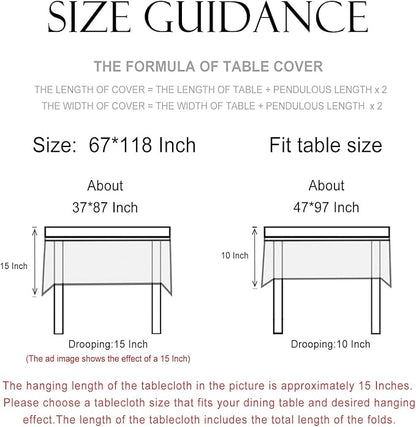 patdrea Designer Linen French Tablecloth for Rectangle Table,Fall Country Breathable Floral Extra Long Tablecloths,Table Cover for Kitchen Dining,Christmas,Thanksgiving,67"x118"-Oliveirad