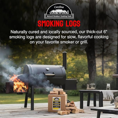 Smoking Wood Mini Splits, 6-Inch Firewood Logs, Naturally-Cured Cherry Hardwood for Wood-Fired Ovens, Smokers, BBQ & Charcoal Grills, USA Made, 12-17 lbs., 800 Cubic Inches