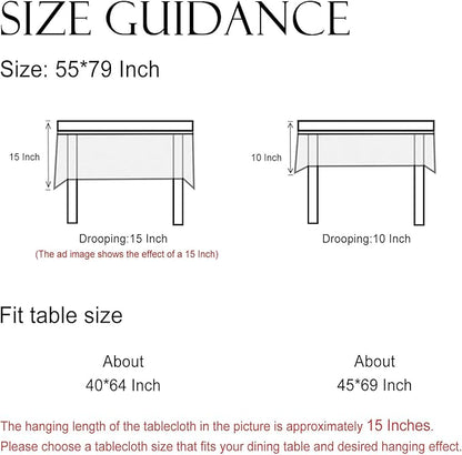 ISAENNE Designer Linen Table Cloth for Rectangle Table,Western Colorful Floral Indoor Tablecloth,Wrinkle Resistant Decor Tablecloths for Dining Thanksgiving Kitchen Christmas,55"*79"-Serenity B