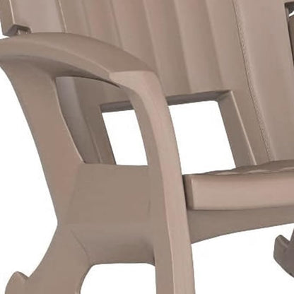 Rockaway Heavy Duty All Weather Patio or Deck Rocking Chair, Taupe | - Image 8