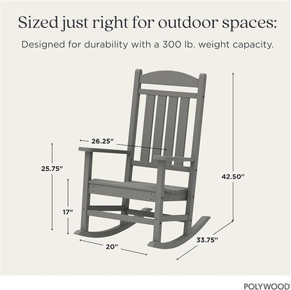 POLYWOOD Presidential Rocking Chair in Slate Grey - Image 2