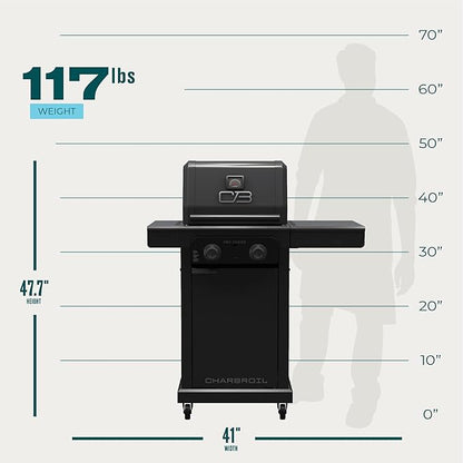 Charbroil Pro Series with Amplifire Infrared Technology 2-Burner Propane Gas Grill and Griddle Cabinet, Black - 463676724
