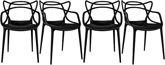 2xhome Modern Dining Chair | Stackable Indoor or Outdoor Entangled Side Chair | by 2xhome