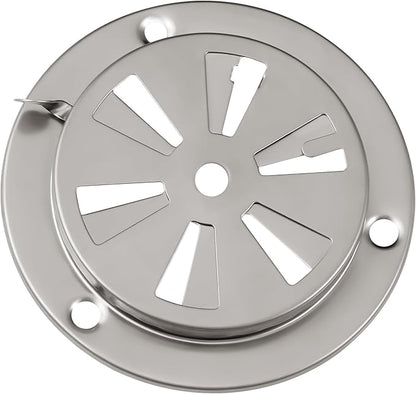BBQ Smoker Air Vent Set, 2 Pieces Stainless Steel Grill Damper for Increased Airflow, Replacement Parts for Grill, Stove and Smoker (2)