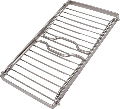 Folding Camping Grate, Stainless Steel Adjustable Height Campfire Grill, Thicker Cooking Racks with Draining Function, Portable Backpacking Grill for Outdoor Camping Picnic BBQ