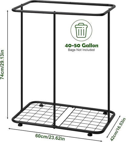 CADUKE Trash Bag Holder Stand, Metal Trash Bag Holder Frame with 4 Clips, Leaf Bag Holder Stand for 40-50 Gallon, Portable Trash Nag Holder for Outdoor Camping, Lawn Party, Yard Weeding