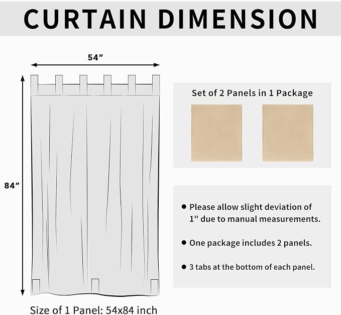 Easy-Going Outdoor Patio Curtains 2 Panels, 54x84 inch, Porch and Pergola - Image 6