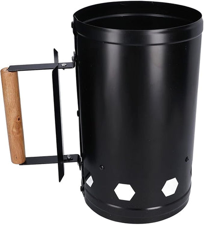 Charcoal Chimney Starter, Heavy Duty Steel BBQ Chimney Starter, BBQ Grill Lighter with Air Intake Holes for Outdoor Camping Cooking