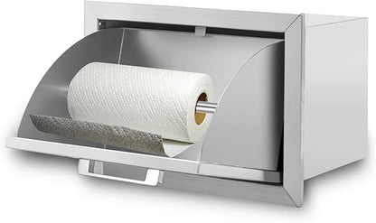 Stainless Steel Paper Towel Holder Drawer 17W11.25H8.75D Works with Your Grilling or Prep Zones for Easy & Quick Cleanup