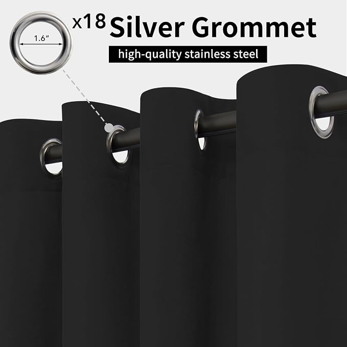 Easy-Going Outdoor Curtains for Patio 1 Panel, 150x108 inch, Weatherproof - Image 2