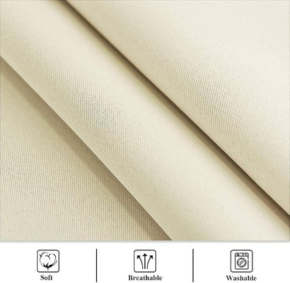 Outdoor Curtains for Patio W100 x L84 Inch Natural Beige, 1 Panel | Thick - Image 6