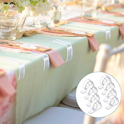 Eccliy 150 Pieces Transparent Clear Tablecloth Clips Plastic Table Cloth Clips Windproof Table Cover Holder Clamps Tablecloth Cloth Holder for Christmas Wedding Party Indoor Outdoor Camping Picnic