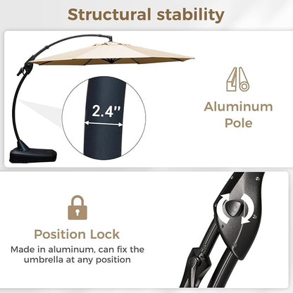 Grand patio 12FT Sunbrella Cantilever Round Umbrella - Image 6