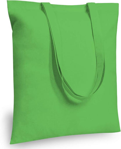 TOPDesign 12-Pack Economical 16"x15" Lime Green Cotton Tote Bag, Lightweight Medium Reusable Grocery Shopping Cloth Bags, Suitable for DIY, Advertising, Promotion, Gift, Activity