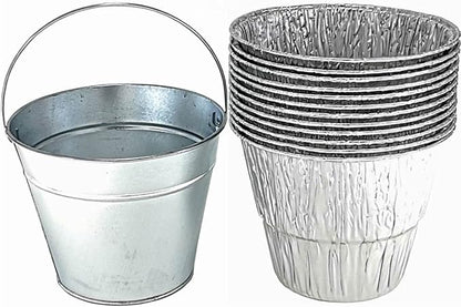 Firsgrill Replacement for Camp Chef, Traeger, Pit Boss drip pan Grease Bucket and 12-Pack Liners foil Tray for Mostly Wood Pellet Grills