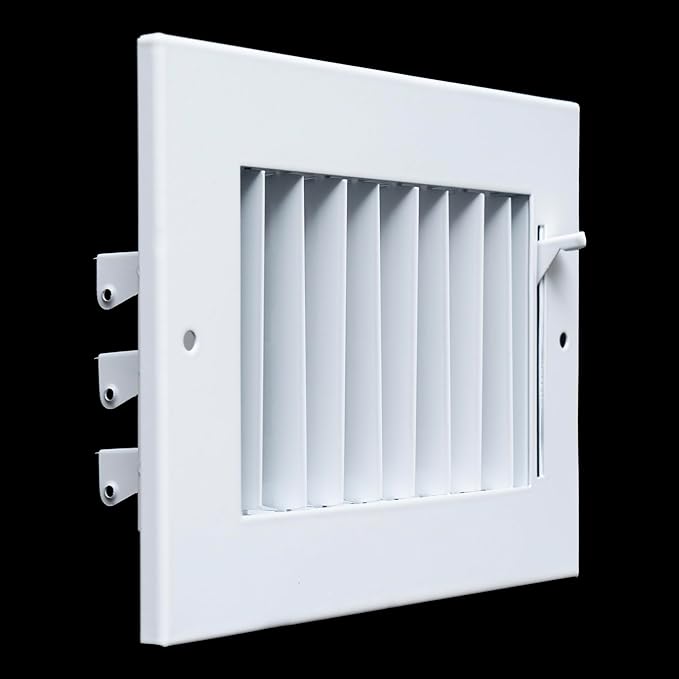 [5 Pack] Fits 6x4 Duct Opening Steel Adjustable Air Supply Grille by Handua | Register Vent Cover Grill for Sidewall and Ceiling | White | Out. Dim.: 7.75" X 5.75"