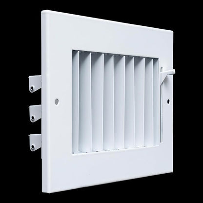 Fits 6x4 Duct Opening Steel Adjustable Air Supply Grille by Handua | Register Vent Cover Grill for Sidewall and Ceiling | White | Outer Dimensions: 7.75" X 5.75"
