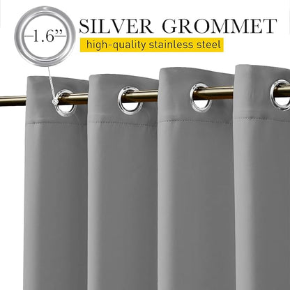 NICETOWN Outdoor Curtains Waterproof & Windproof W100xL108 Silver Grey | Extra - Image 5
