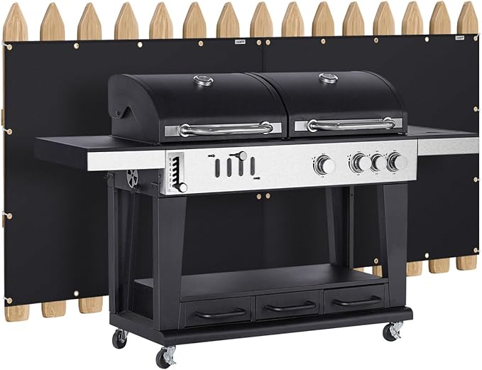 Heat Shield Behind Grill 3'x6' Heat Shield Mat for Deck Fence, Railing, Grill and Refrigerator, Heavy Duty Fireproof Cover and Screen Protect Deck Railing from Grill