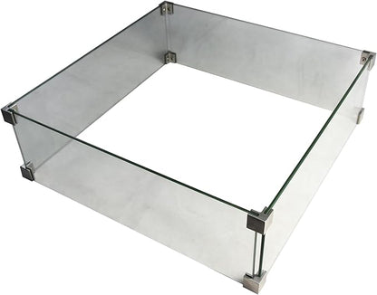 All Fire Table Pit Wind Screens and Stainless Steel Buner Lid from ELEMENTI | ELEMENTI Plus and MODENO (Wind Screens, Square 22" WS - 004)