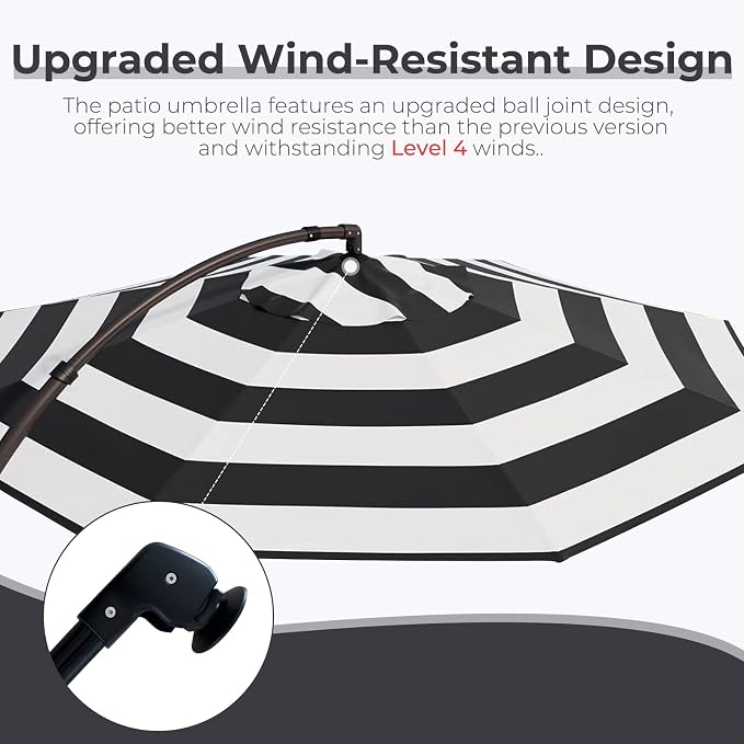 Grand patio 12FT Cantilever Round Umbrella - Image 3