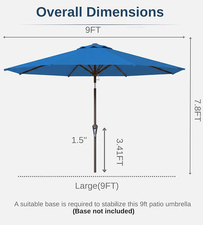 9FT Auto-Tilt Patio Umbrella|Outdoor Market Table Umbrella - Image 7