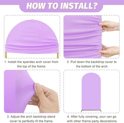 MODFUNS Spandex Arch Cover Set of 3 Mixed Color Arch Backdrop Cover 4&5&6ft Fitted Arch Covers Stetchy Backdrop Chiara Arch Stand Covers for Wedding Ceremony Banquet Birthday Party Decor