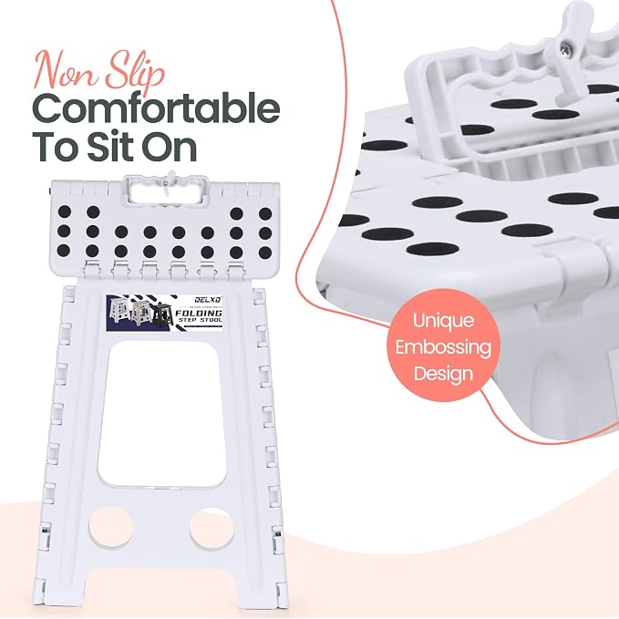 Delxo 17.5 Inch Folding Step Stool, Foldable Step Stool - Image 3