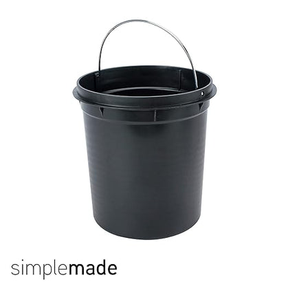 SIMPLEMADE Round Step Trash Can - 5 Liter / 1.3 Gallon - Stainless Steel Bathroom Wastebasket, Small Metal Can with Lid, White
