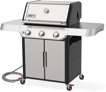 Weber Genesis S-315 Natural Gas Grill for Outdoor Grilling, 3 Burners, Stainless Steel