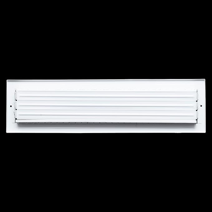 [5 Pack] Fits 20x4 Duct Opening Steel Adjustable Air Supply Grille by Handua | Register Vent Cover Grill for Sidewall and Ceiling | White | Out. Dim.: 21.75" X 5.75"