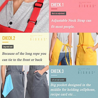 BIGHAS Adjustable Bib Apron - Image 4