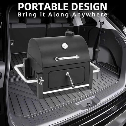 Portable Charcoal Grill, Tabletop Outdoor Barbecue Smoker, Small BBQ Grill for Outdoor Cooking Backyard Camping Picnics Beach by DNKMOR